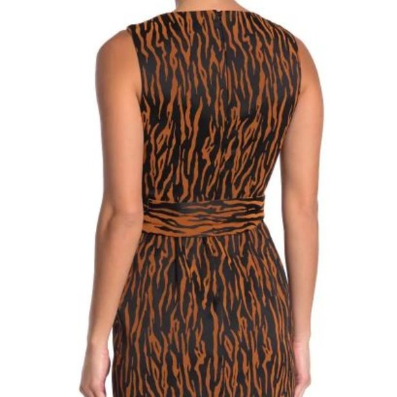 DVF Rogue Animal Print Wrap Bodice Midi Dress - Picture 2 of 2